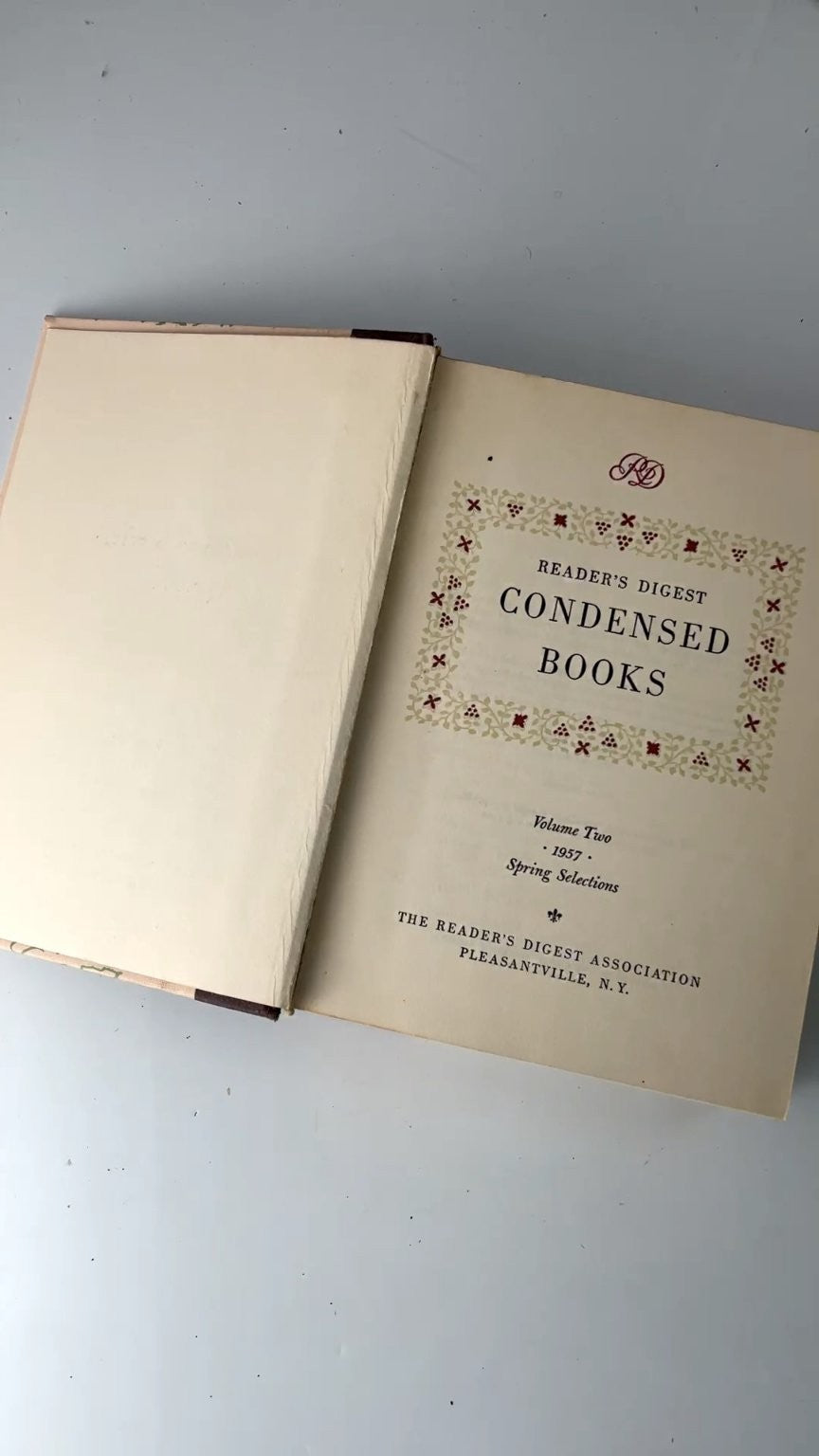 Reader's Digest Condensed Books Volume 2 1957 First Edition Compilation