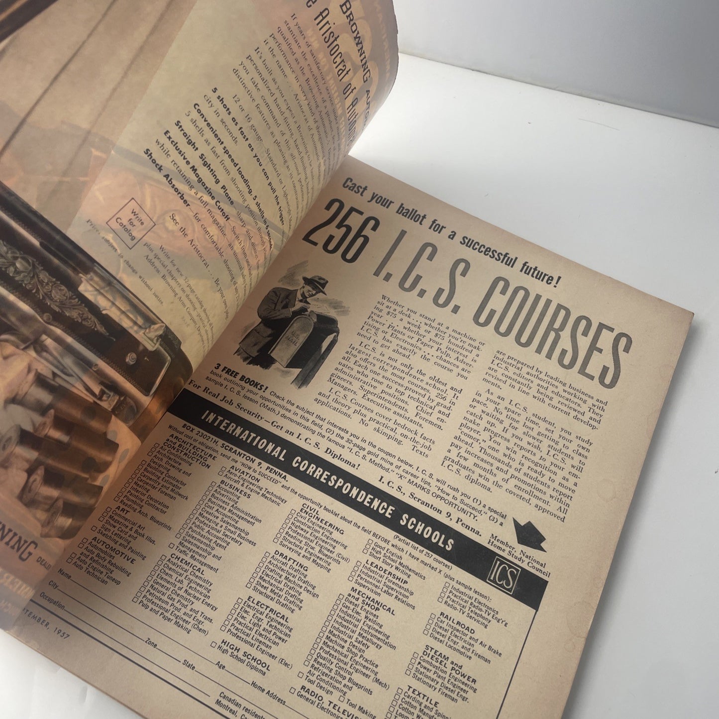 Argosy Magazine - September 1957 Vintage Mens Outdoor Firearm Gun Book