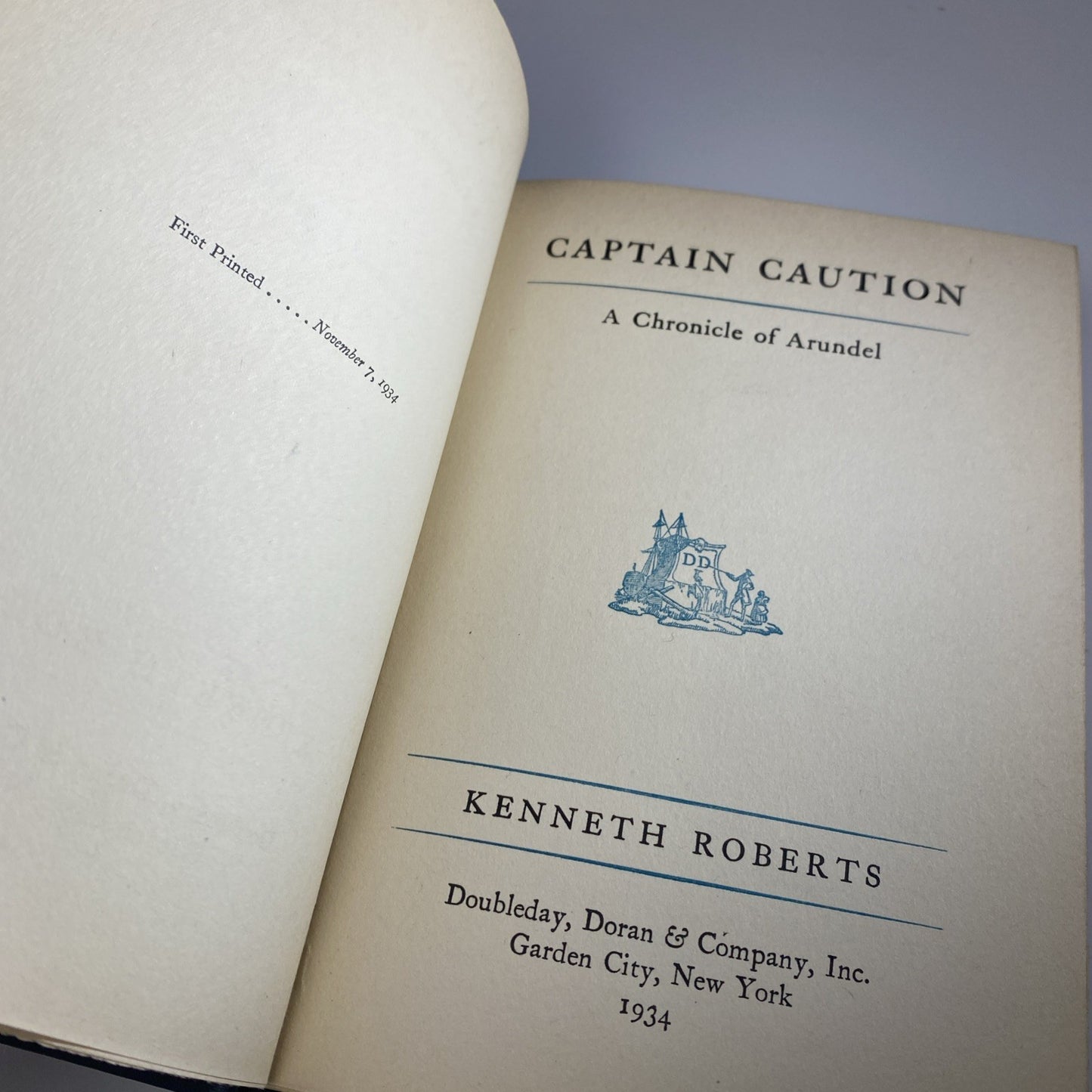 Captain Caution By Kenneth Roberts ~ First Edition & Print ~ Vintage 1934 HCDJ