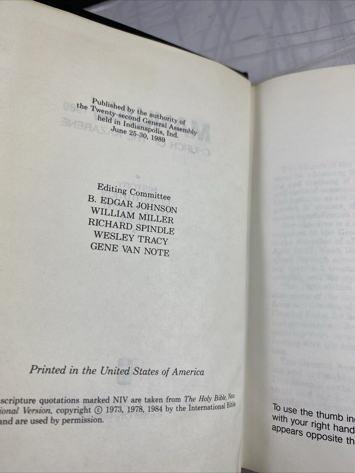 1989 Manual, Church of the Nazarene Christian Ritual Guidebook Kansas City Print