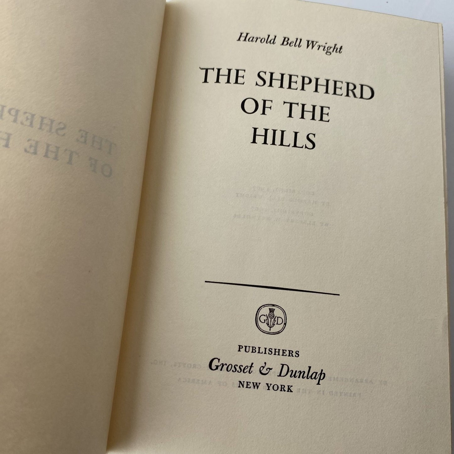 SIGNED The Shepherd of the Hills Harold Bell Wright 1907 Grosset & Dunlap