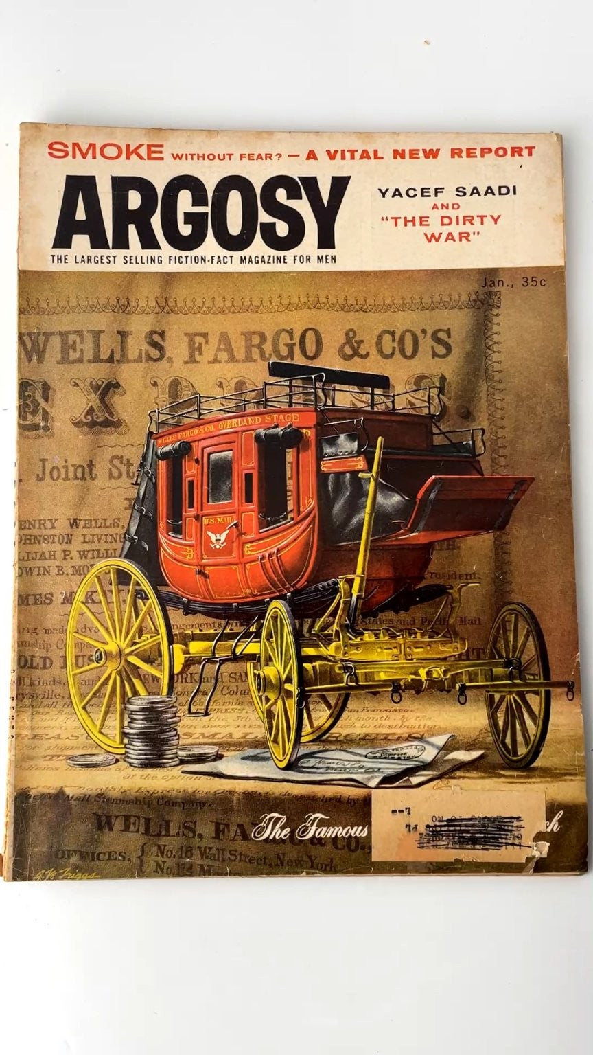 Argosy January 1958 Yacef Saadi The Dirty War Illustrated Fiction-Fact Magazine