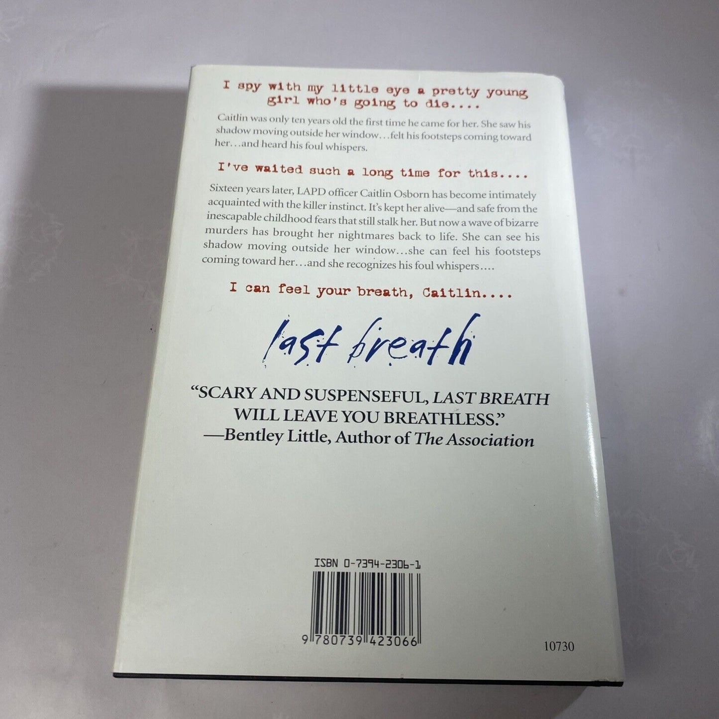 Last Breath by Michael Prescott (Hardcover) Book Club Edition