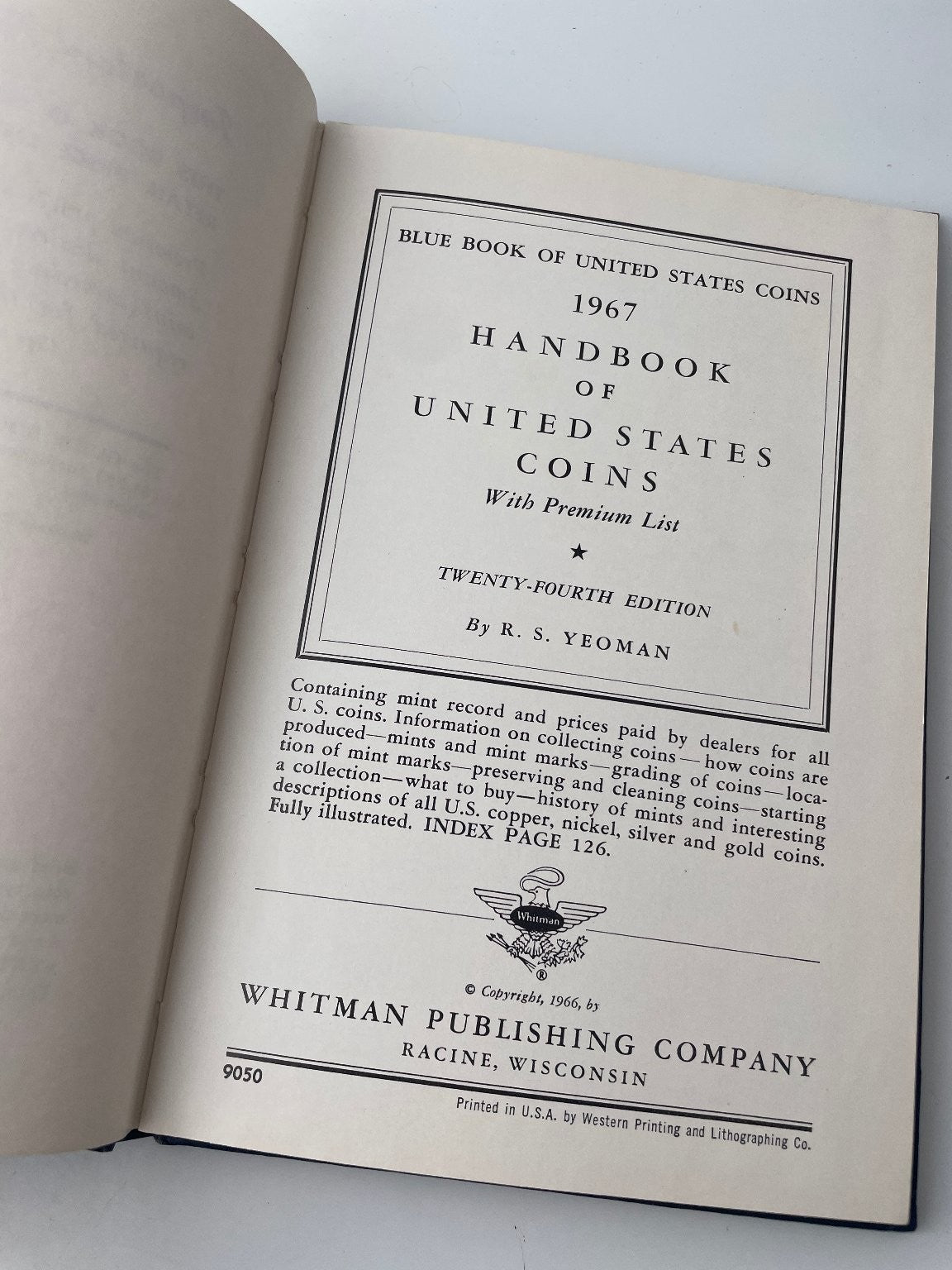 Handbook of United States Coins R.S. Yeoman 1967 24th Edition Whitman