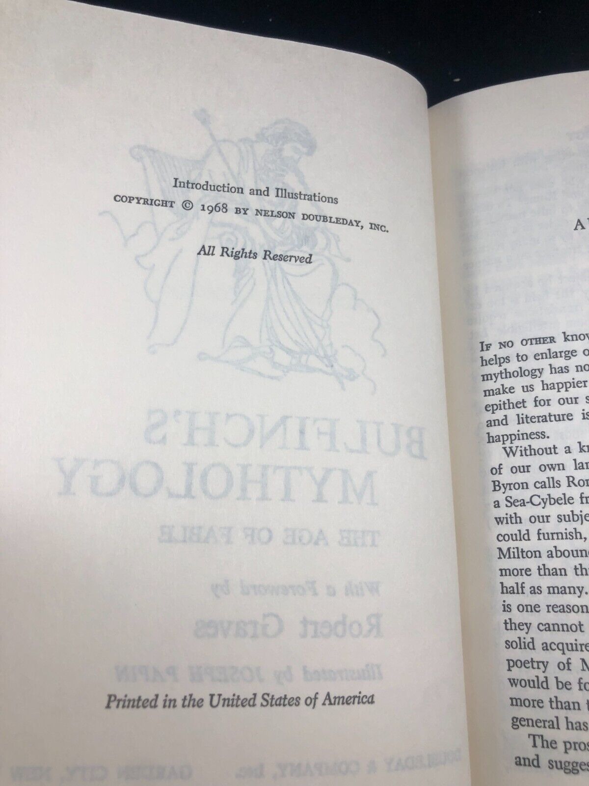 BULFINCH'S MYTHOLOGY Thomas Bulfinch, HC/DJ Book Club Edition