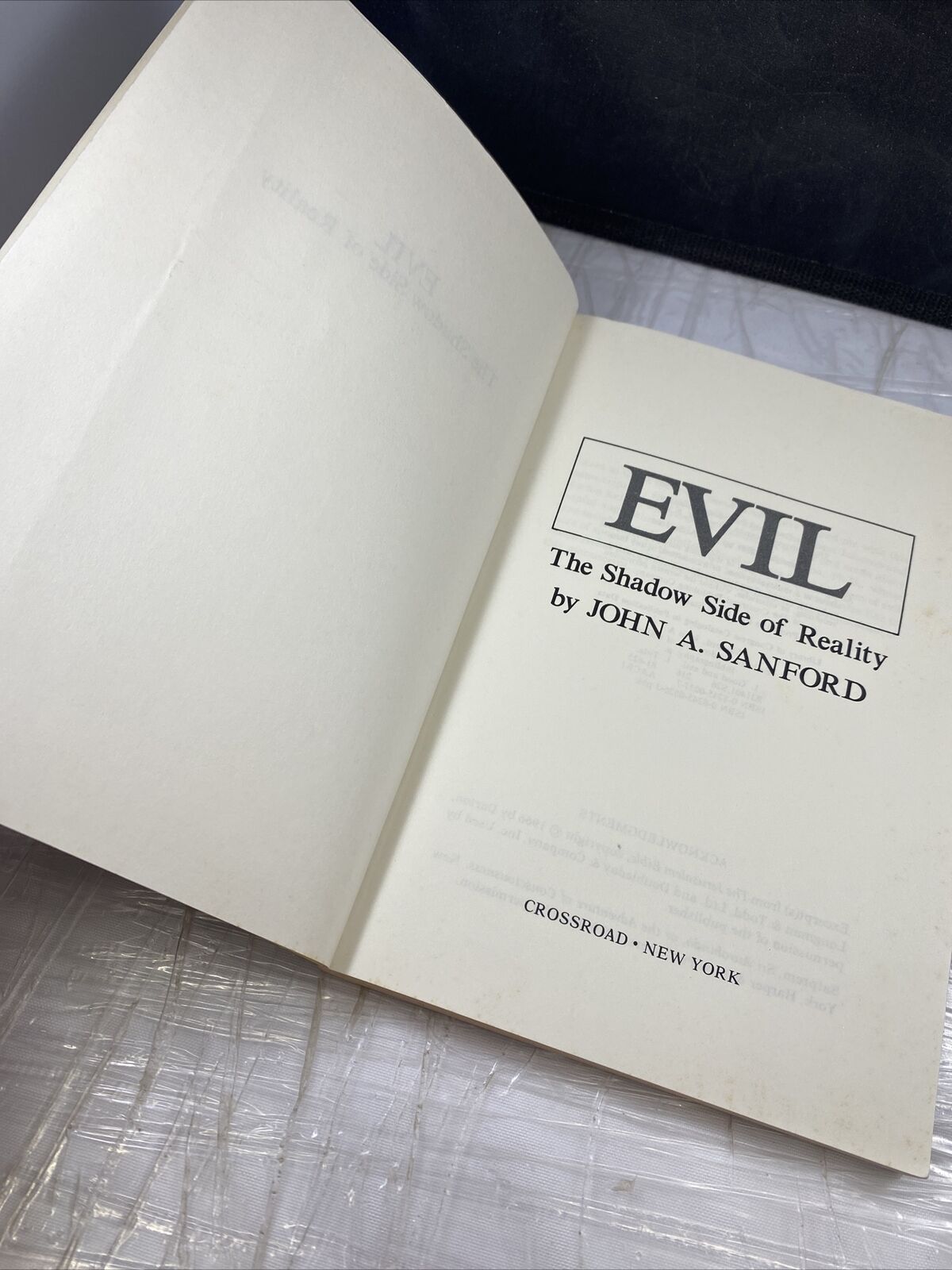 Evil: The Shadow Side of Reality John A. Sanford Vintage 90s Spirituality Taboo