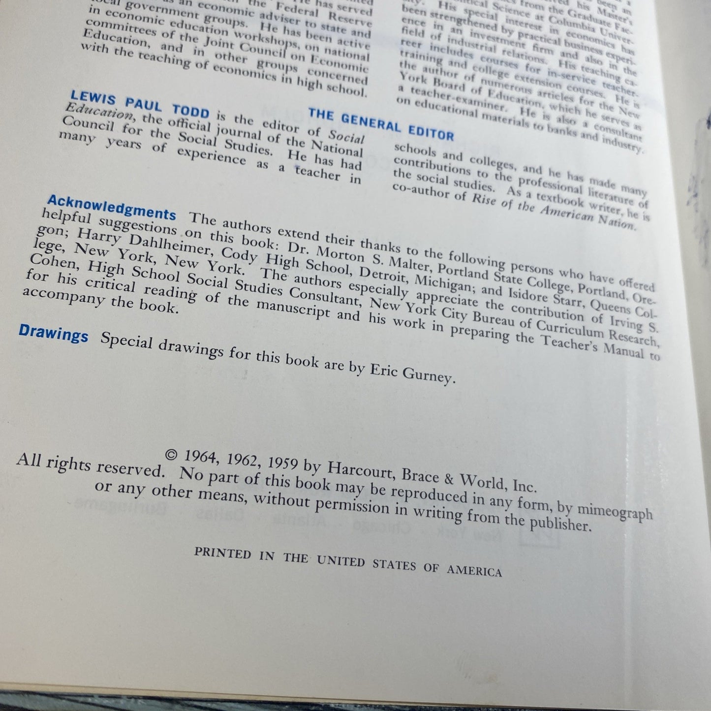 50s 60s Textbook OUR AMERICAN ECONOMY Lindholm and Driscoll Hardcover Book