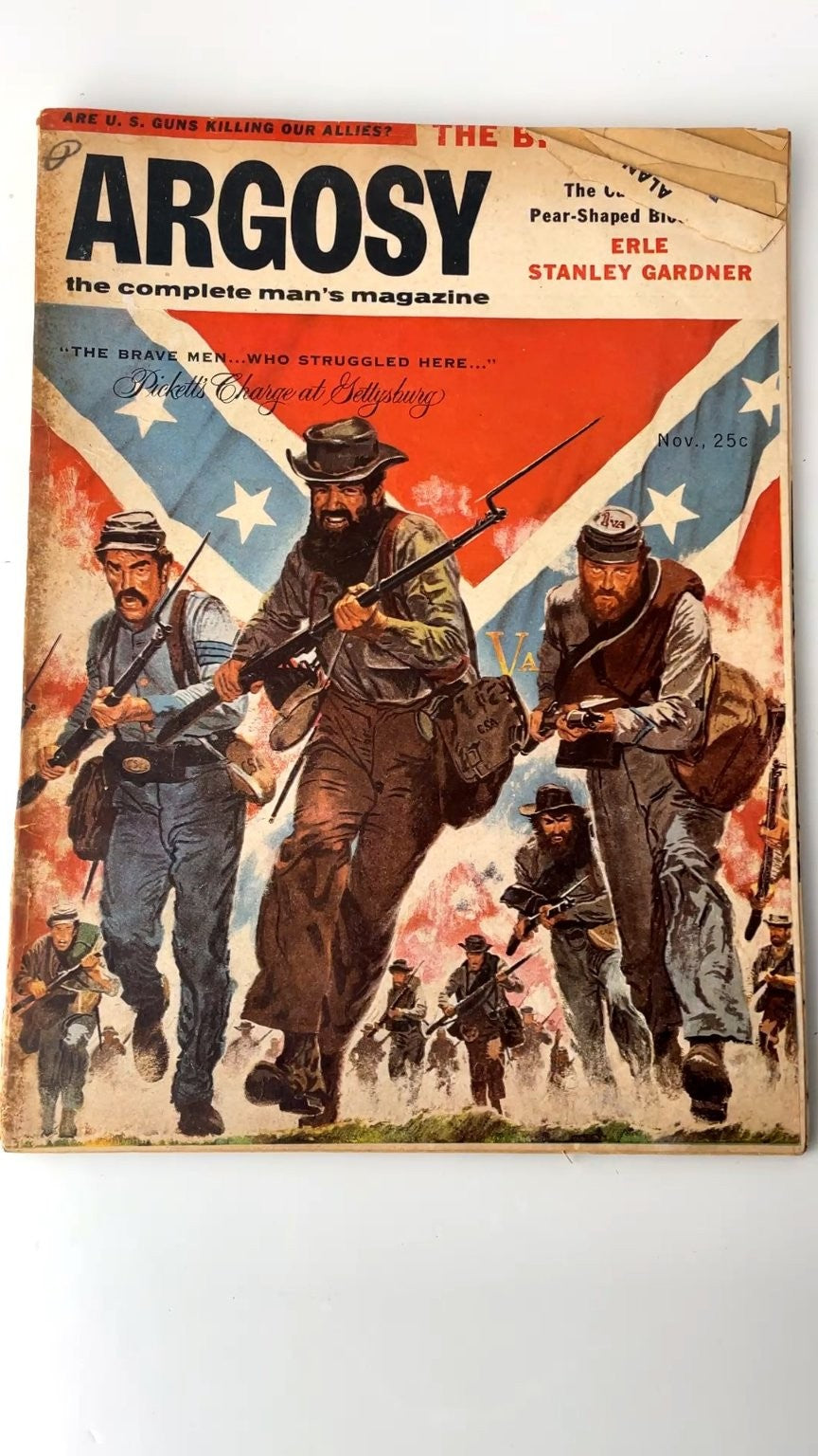 Argosy November 1956 Erle Stanley Gardner Pickett's Charge Gettysburg