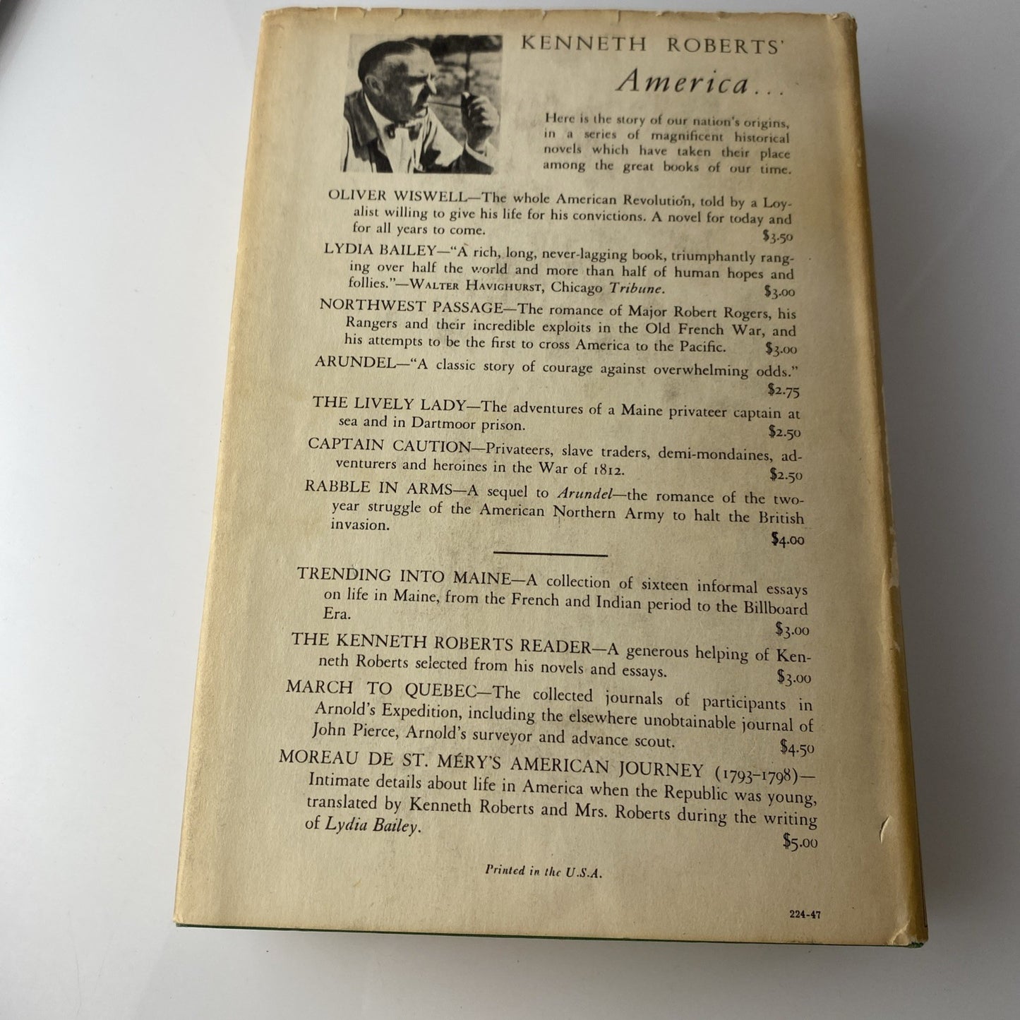 Rabble in Arms by Kenneth Roberts 1947 Book Club Edition Hardcover Early America