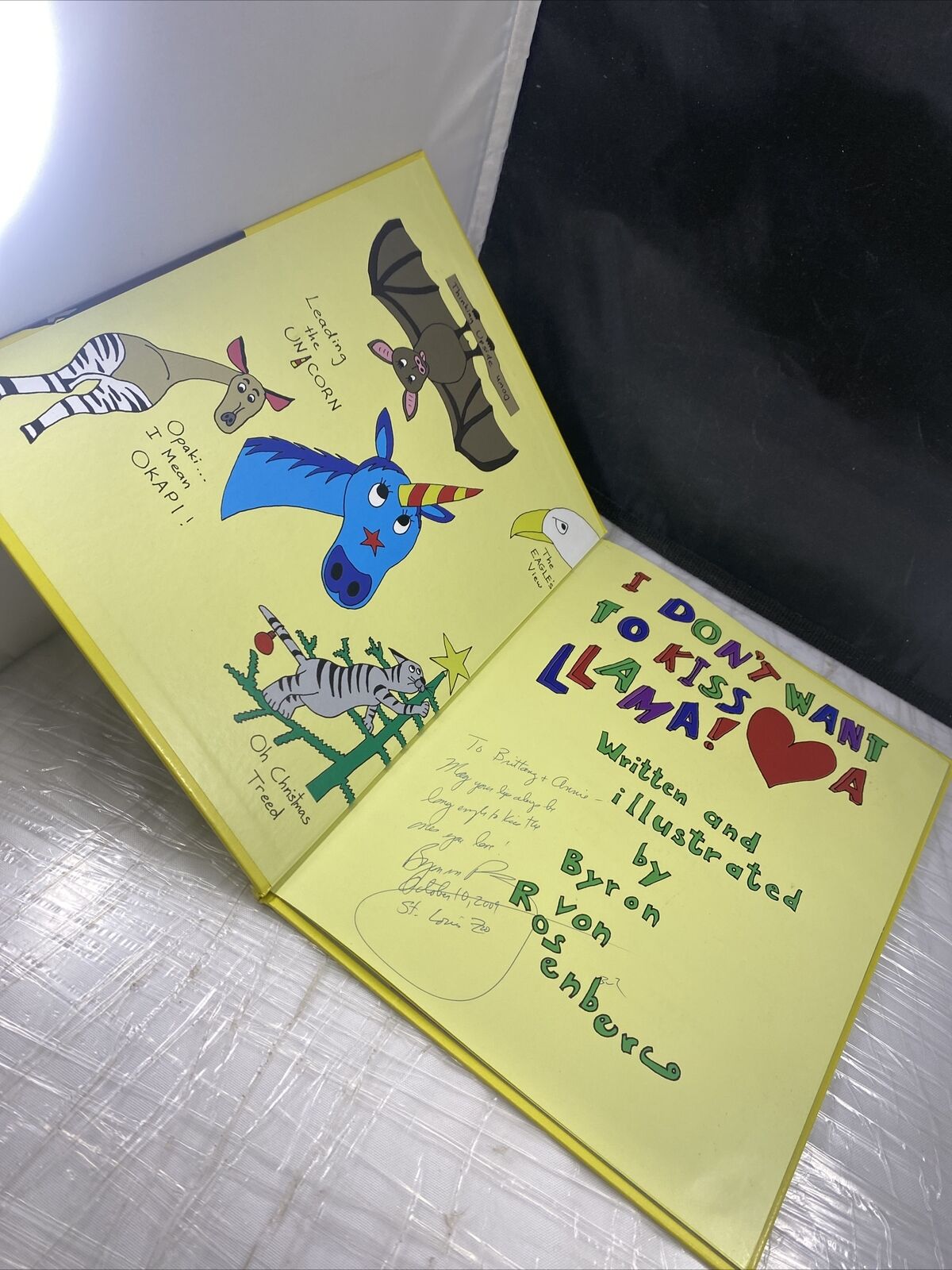 I Don't Want to Kiss a Llama (Signed & inscribed) Illustrated Kids Animal Book
