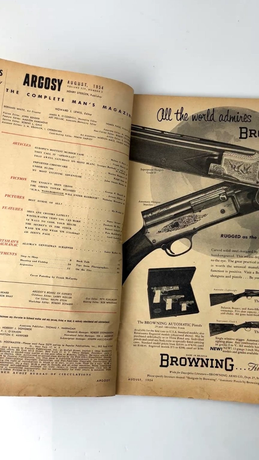 Argosy August 1954 Complete Man's Magazine Illustrated Murder Case