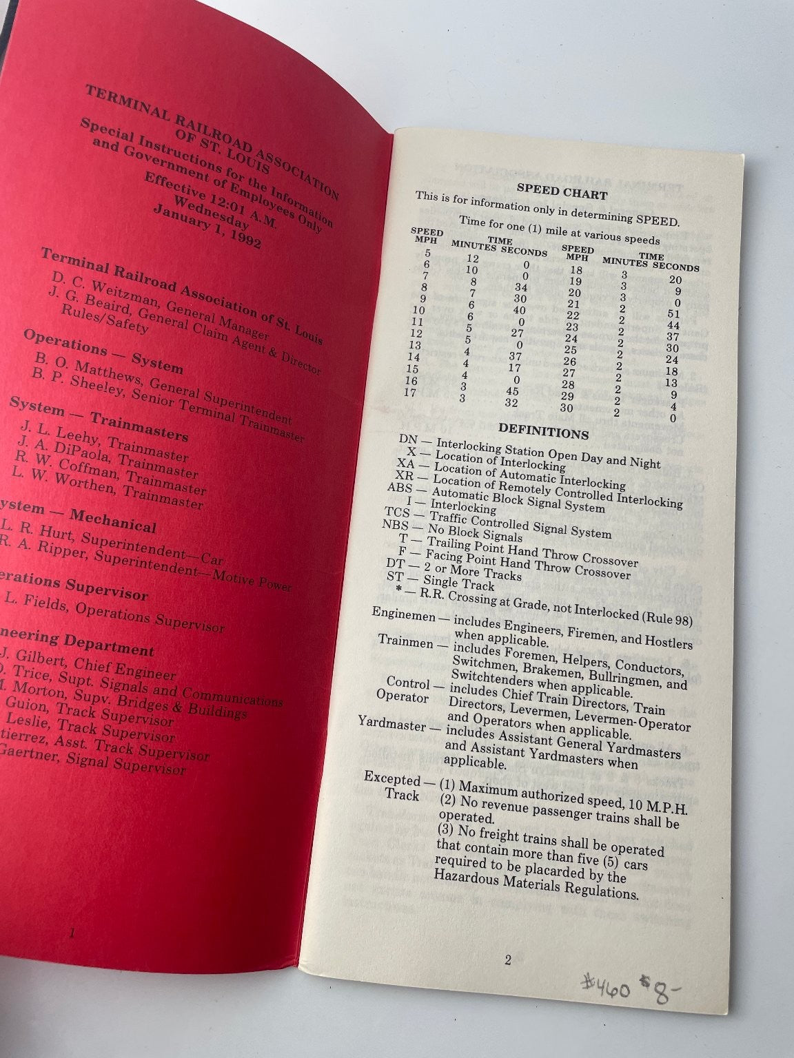Terminal Railroad Association of St. Louis Special Instructions 1992 Guide