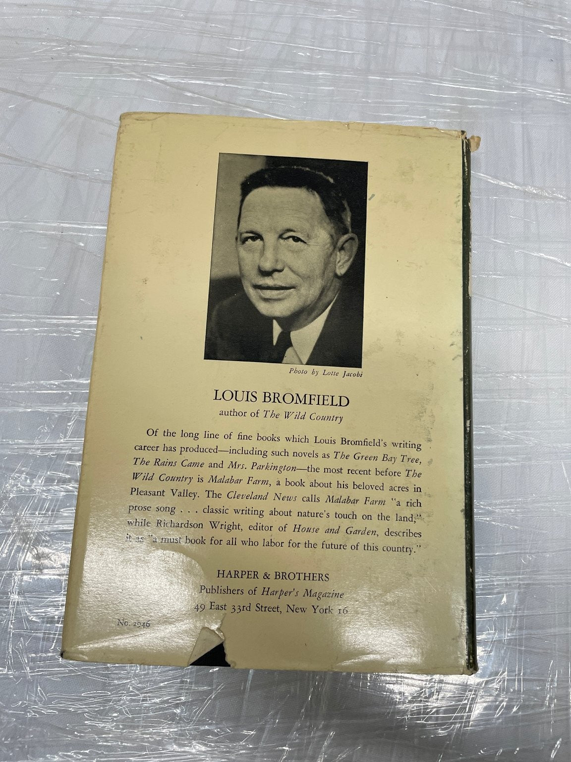 The Wild Country Louis Bromfield First Edition 1948 St. Louis Historical Fiction