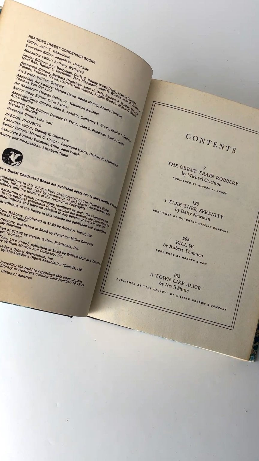 Reader's Digest Condensed Books Volume 1 1976 The Great Train Robbery