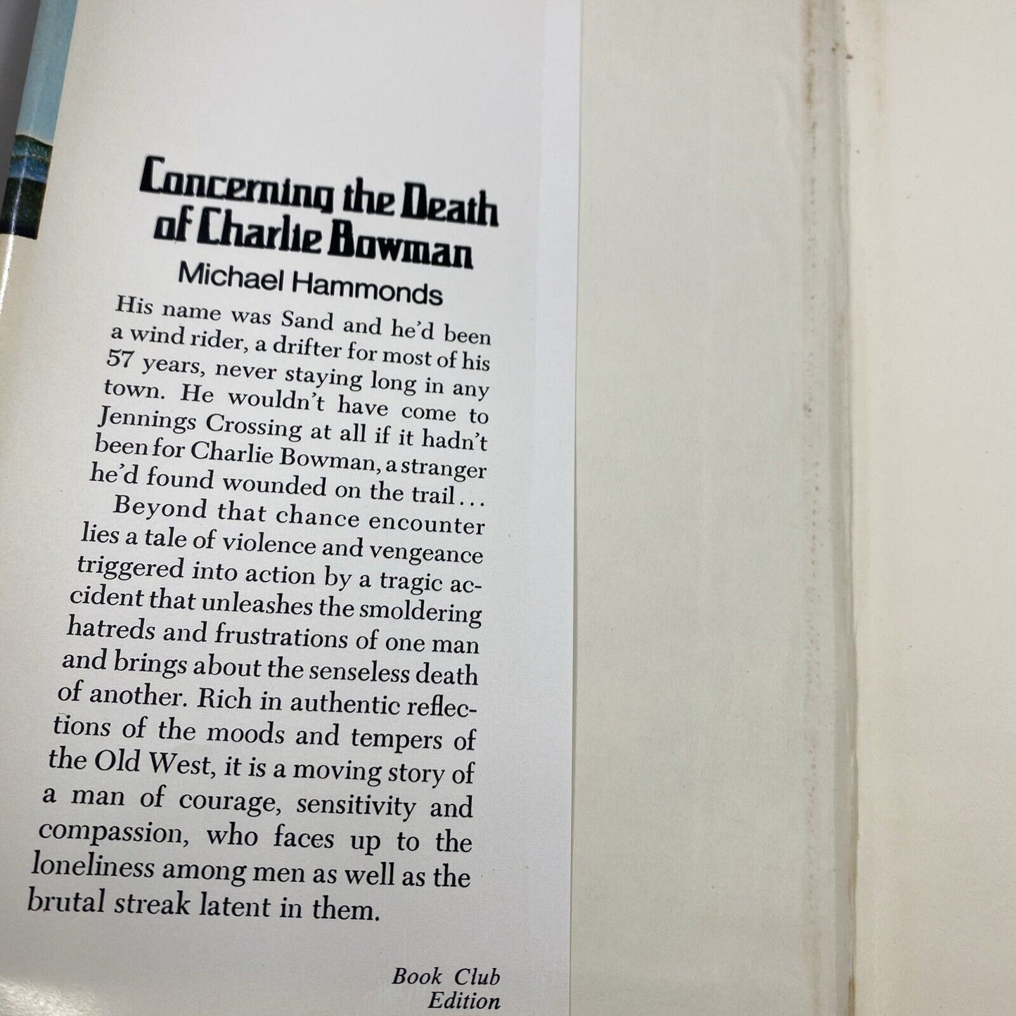 CONCERNING THE DEATH OF CHARLIE BOWMAN by Hammonds Rare Fiction