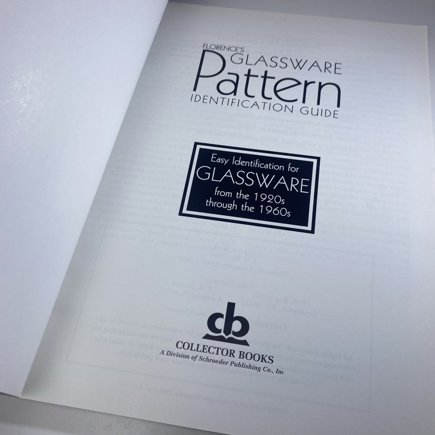 Florences Glassware Pattern Identification Guide by Gene Florence and Cathy Flo…