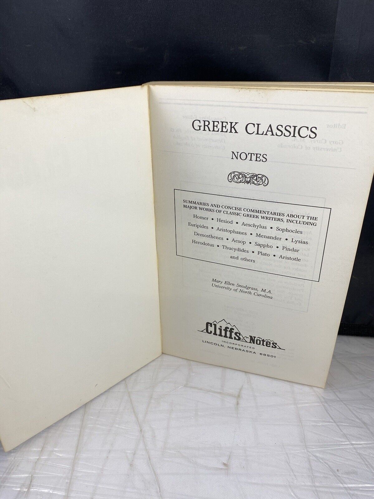 CliffsNotes Greek Classics by Mary Ellen Snodgrass and Cliffs Notes History