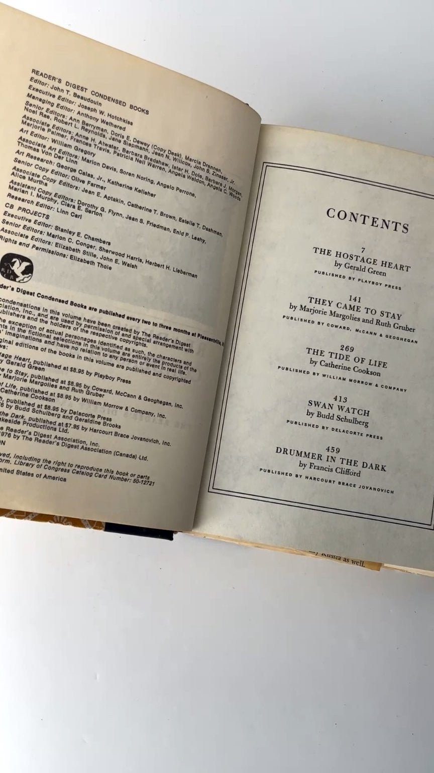 Reader's Digest Condensed Books Volume 2 1976 Stories Collection