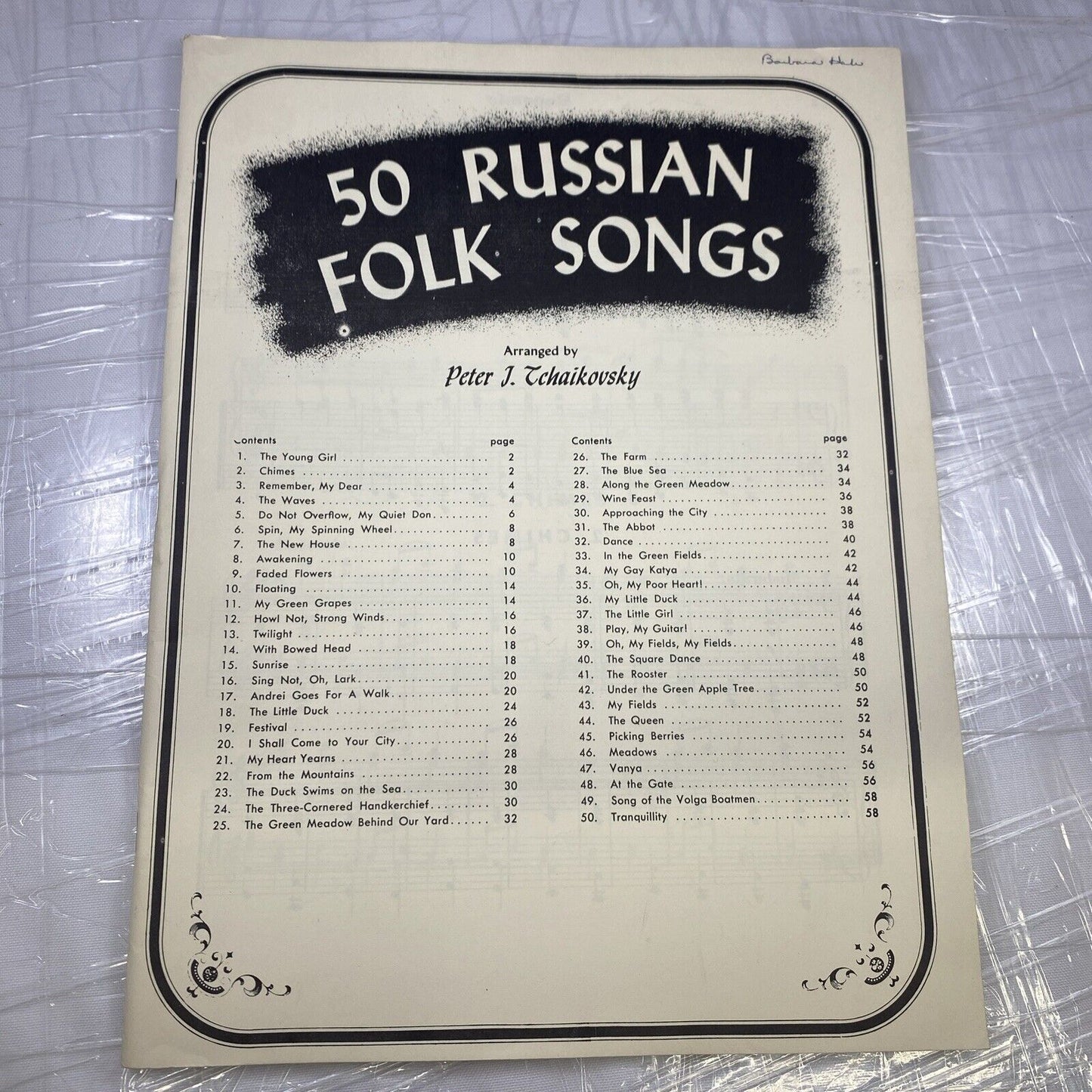 Vintage Sheet Music. 50 Russian Folk Songs In English Rare! Peter Tchaikovsky