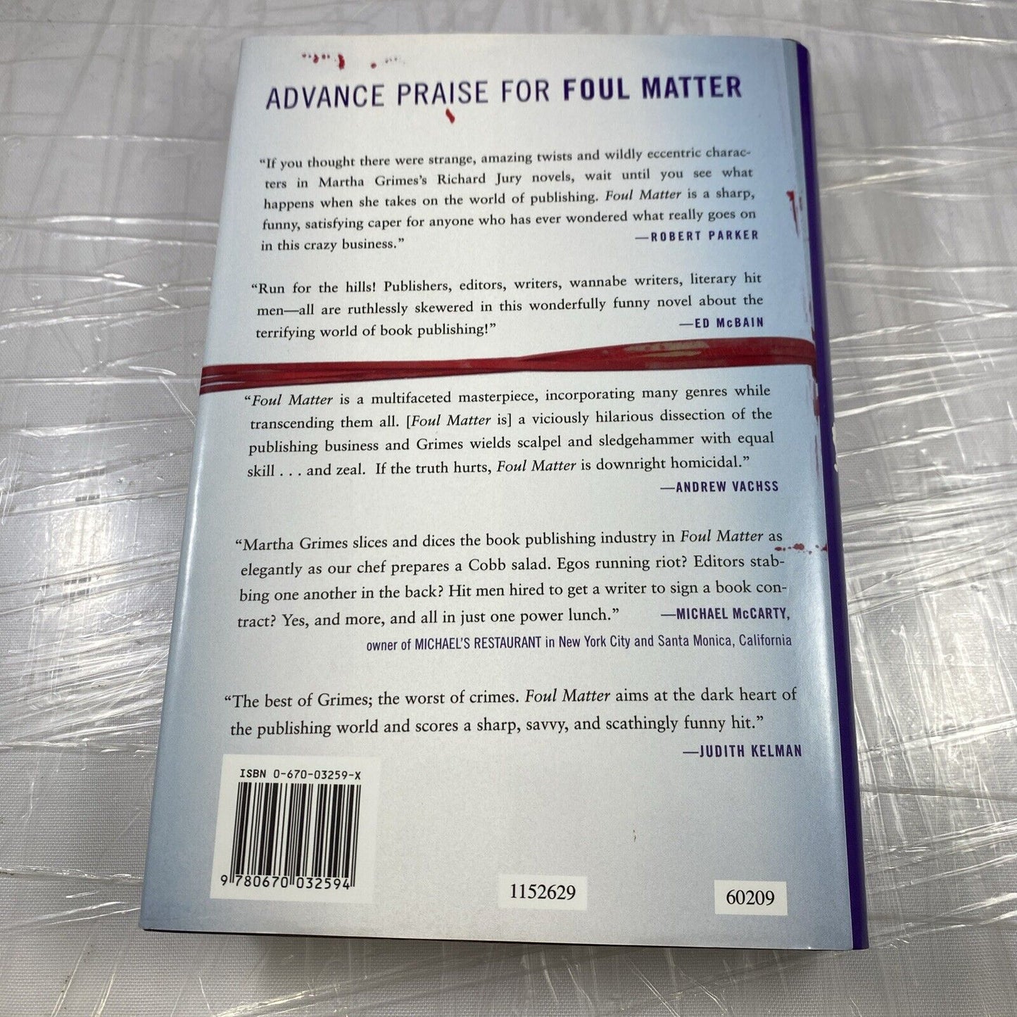 Foul Matter by Martha Grimes (2003, Hardcover) Viking Book Club Ed.