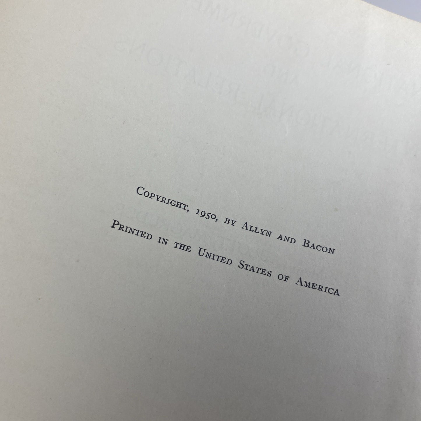 Antique Textbook 1950 National Governments and International Relations Magruder
