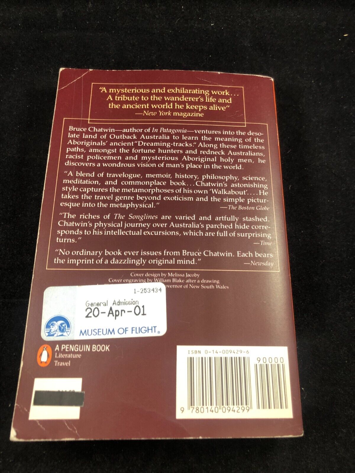 The Songlines by Chatwin, Bruce penguin paperback