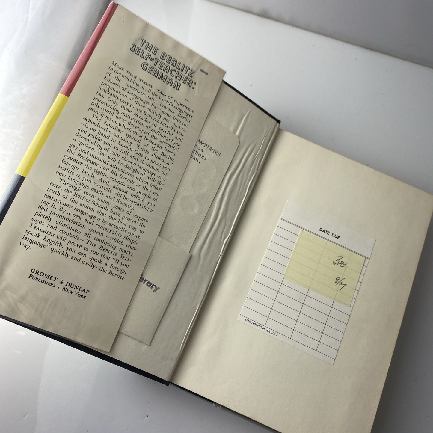 Vintage Language Textbook 1950 The Berlitz Self Teacher German Hardcover