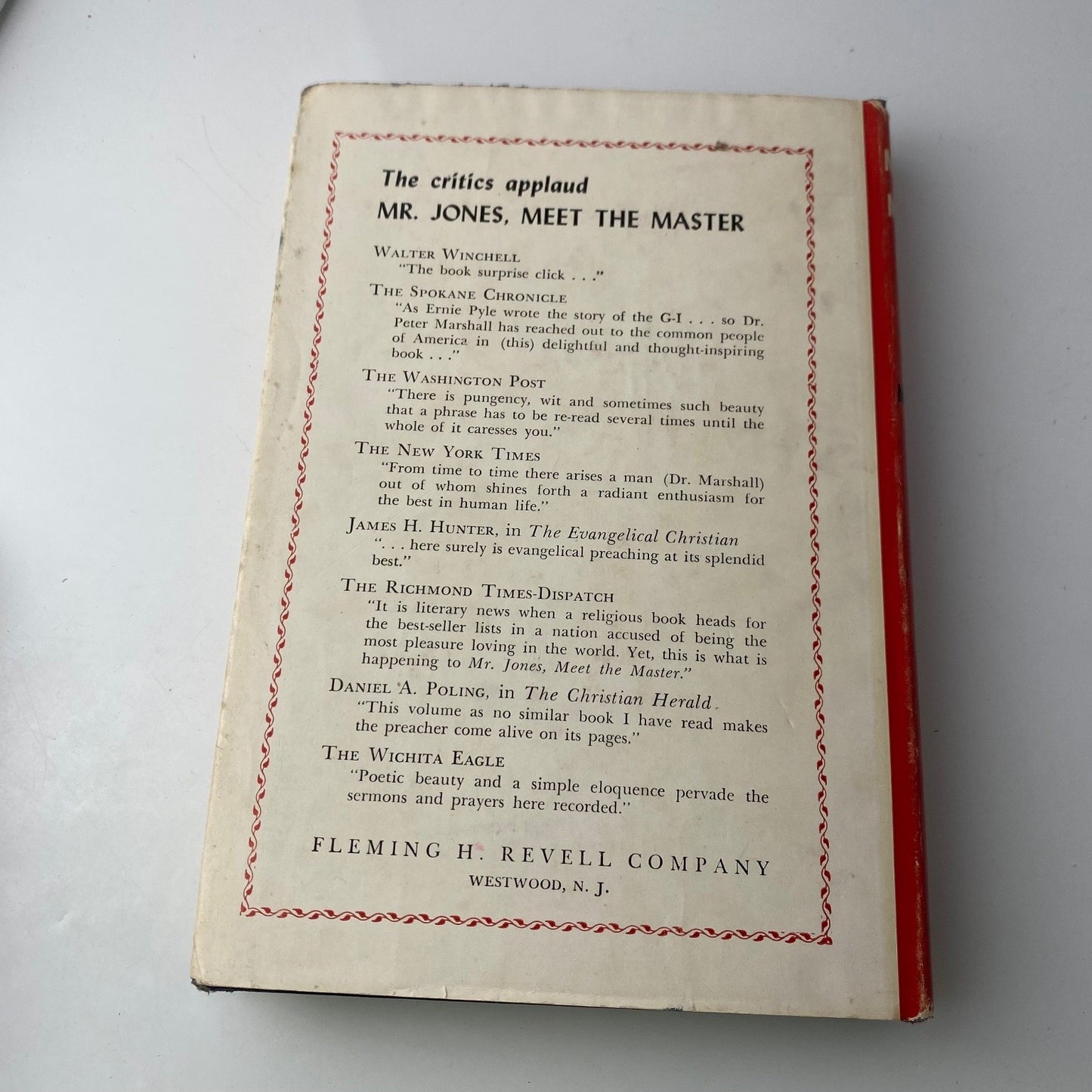 Mr Jones Meet The Master Peter Marshall 1950 45th Printing Sermons