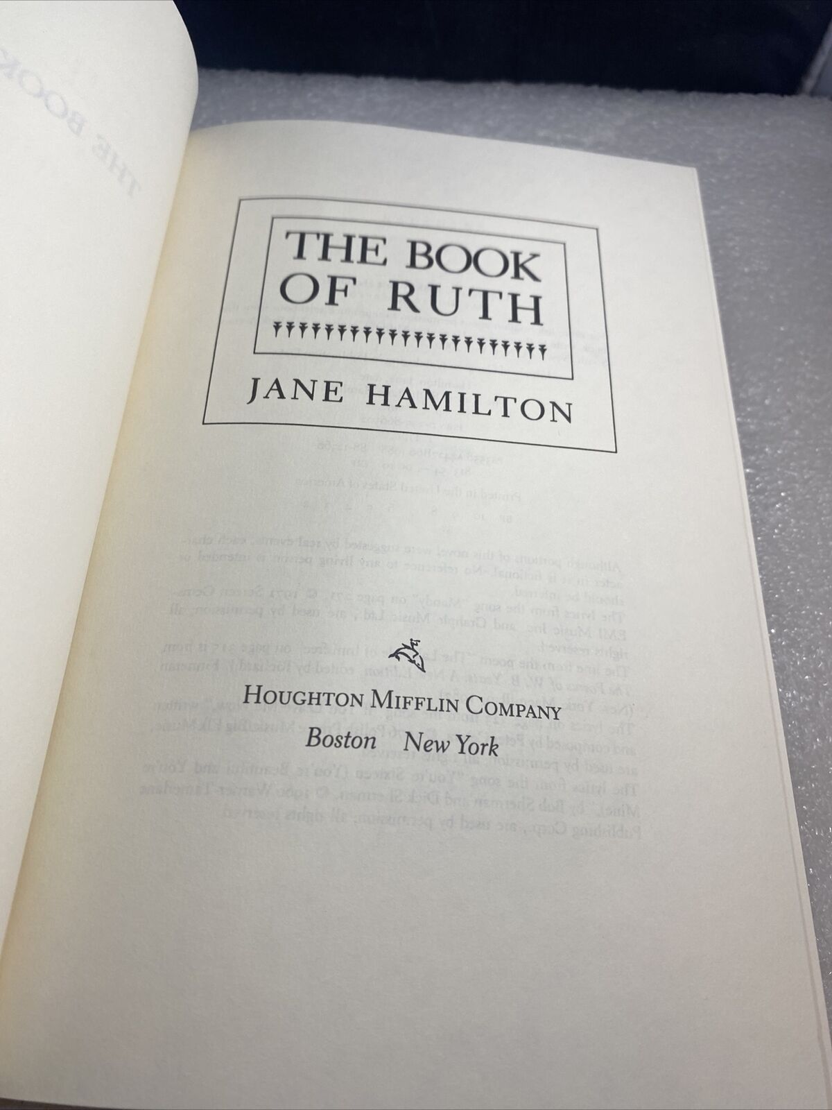The Book of Ruth by Hamilton, Jane , hardcover Ex Libris 2nd Print Good Cond