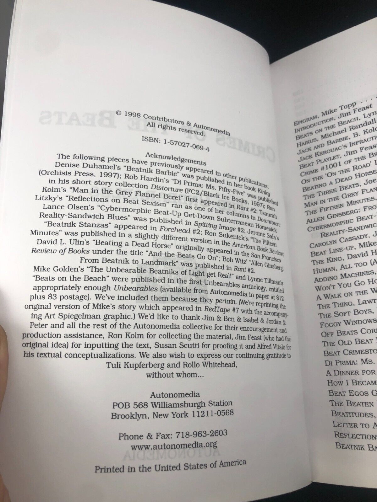 Literary Criticism Crimes of the Beats - Paperback By Unbearables, The - GOOD!