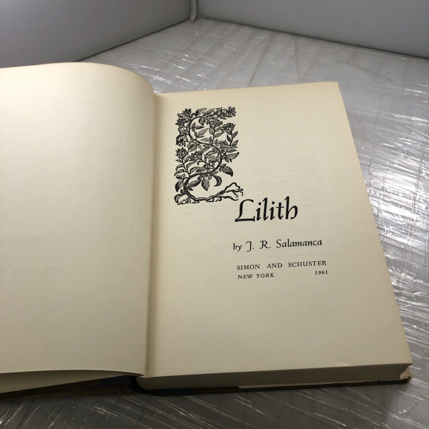 Lilith (1st Ed, 1st Print, 1961) by J.R Salamanca Vintage Hardcover Dust Jacket