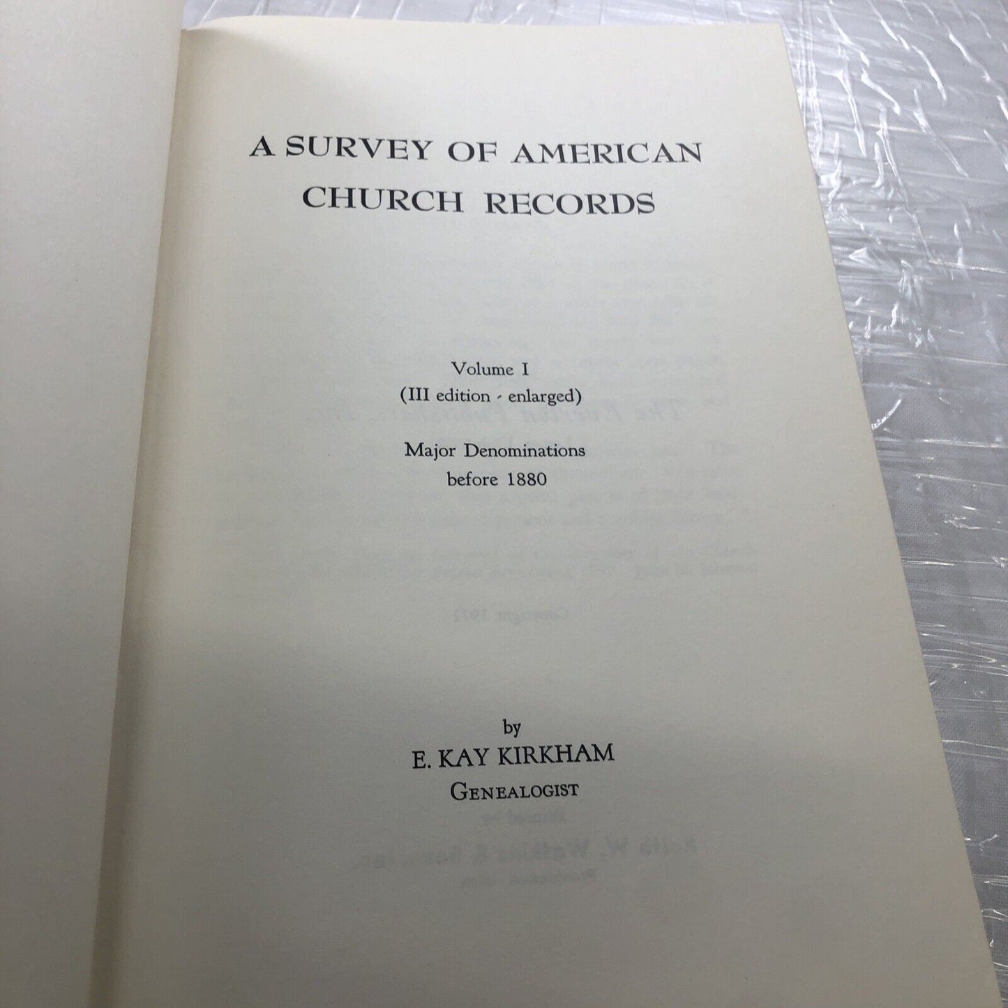 Survey Of American Church Records: Major Denominations Before 1880. History