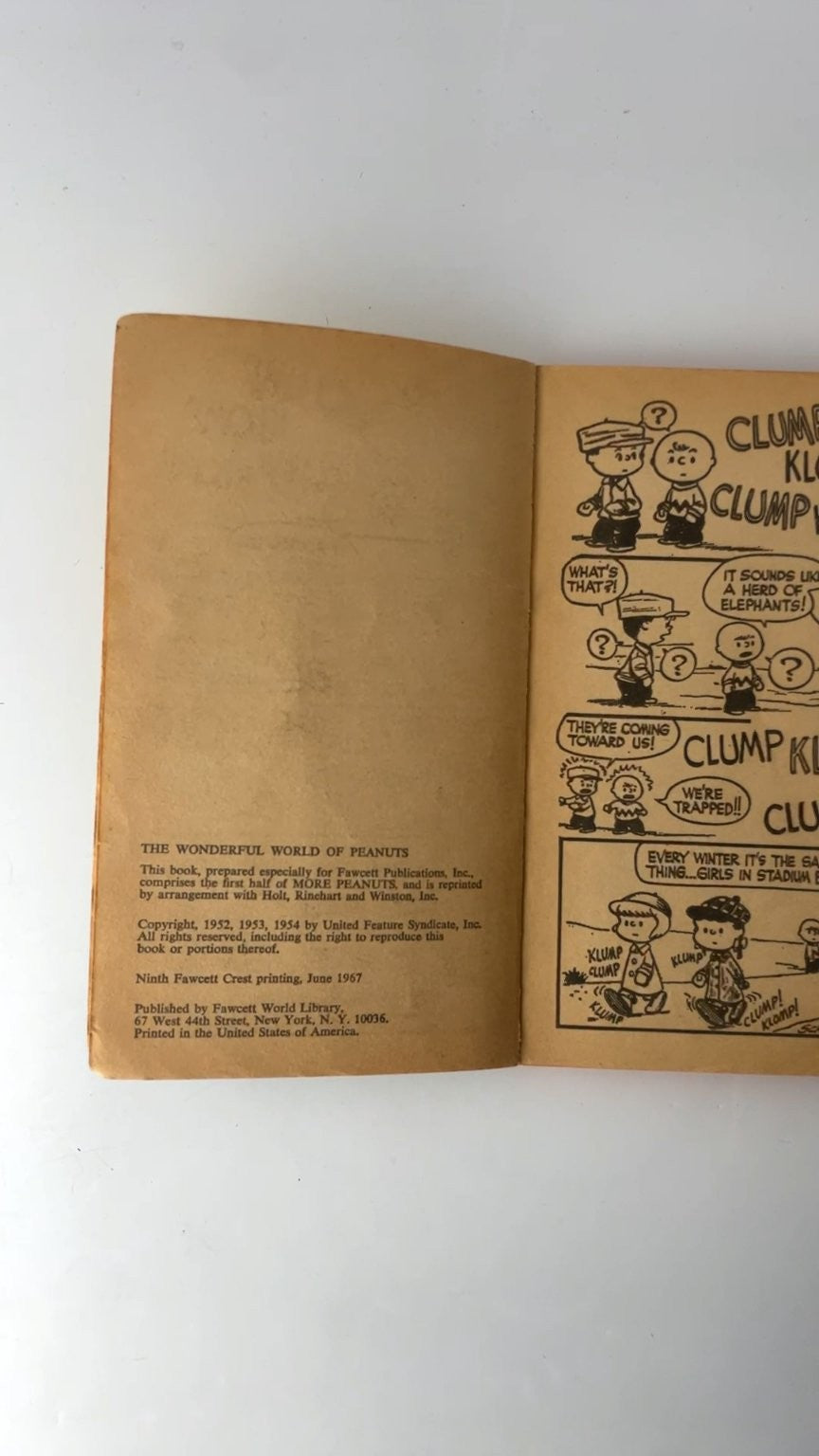 The Wonderful World of Peanuts by Charles M. Schulz 1967 Illustrated