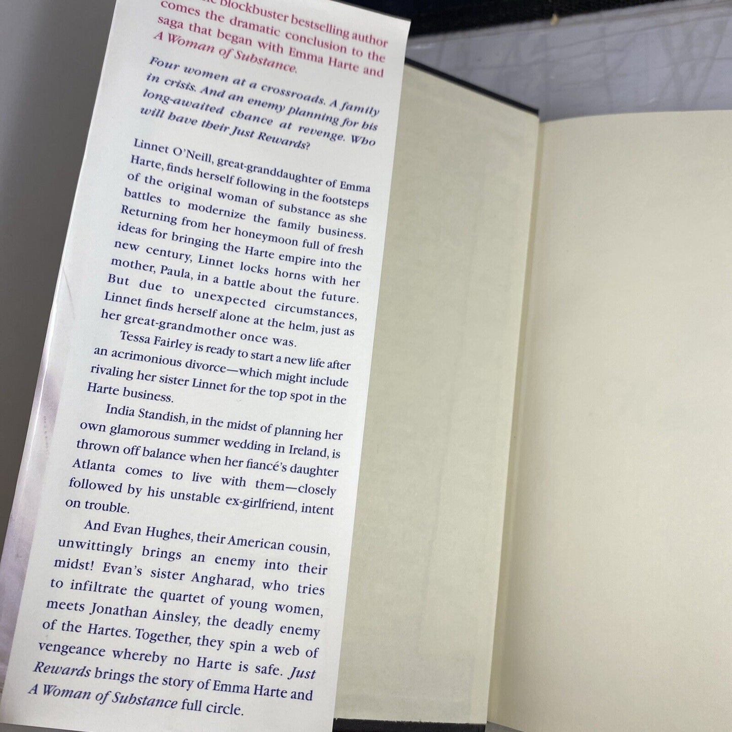 Just Rewards by Barbara Taylor Bradford Book Club Edition Very Good Vintage Love