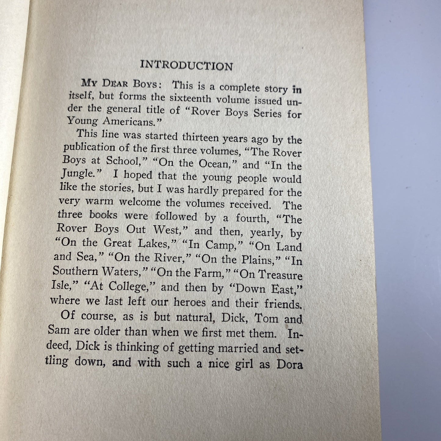 Antique Novel Chapter Book The Rover Boys on At School by Arthur M. Winfield