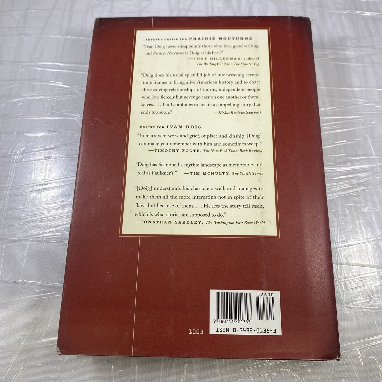 Prairie Nocturne by Ivan Doig (2003, Hardcover) SIGNED! Good Condition