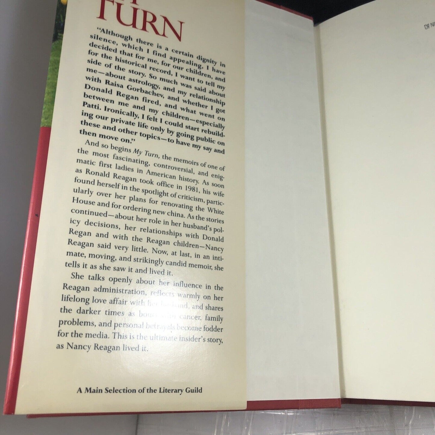 My Turn The Memoirs Of Nancy Reagan With William Novak '89 HC DJ 1st Ed LIKE NEW