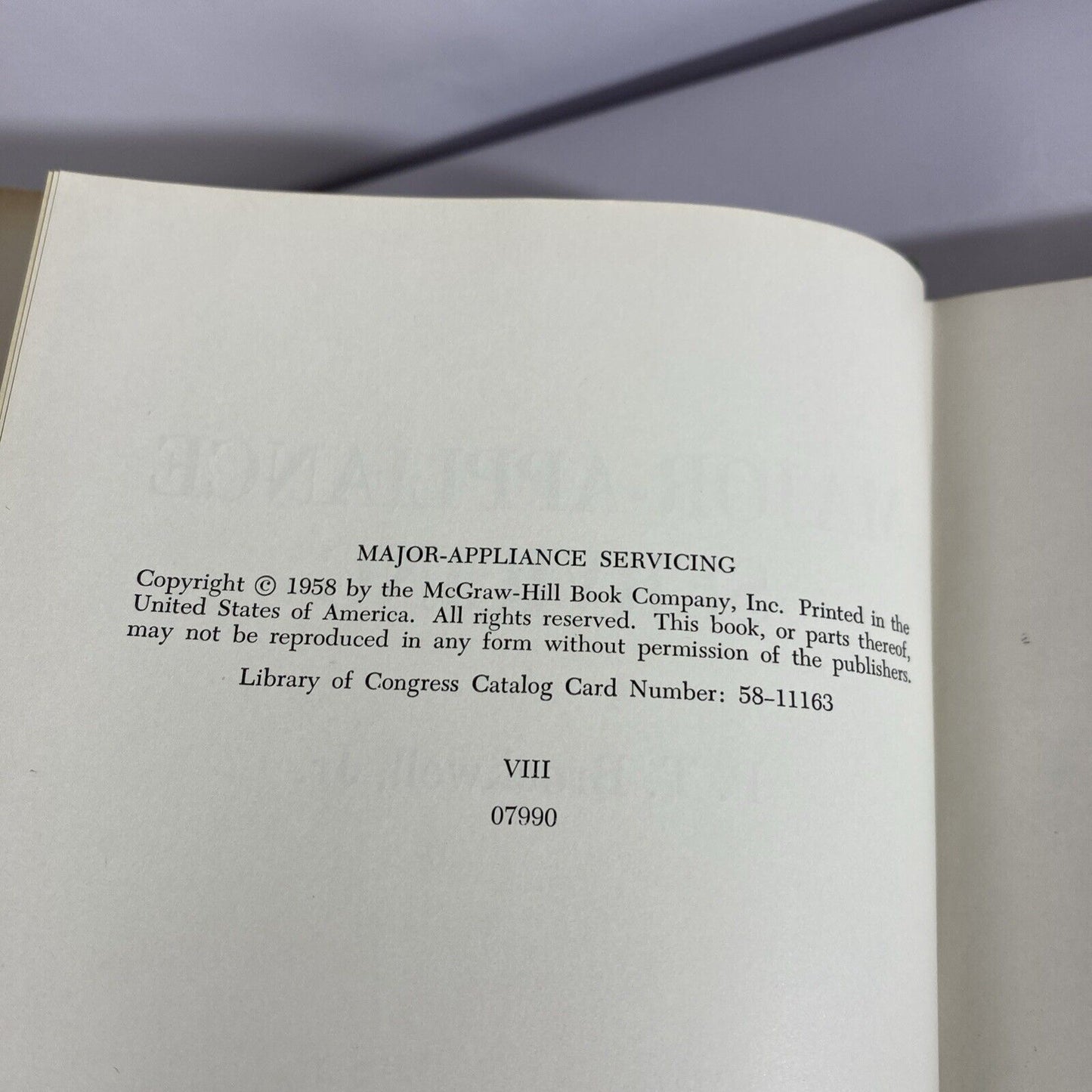 Major-appliance Servicing by Brockwell, P. T., 1958 Hardcover Vintage 50s Text