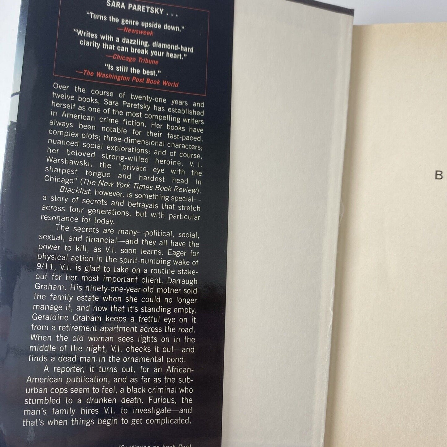 Blacklist; V.I. Warshawski Novel - Sara Paretsky, Book Club Edition hardcover