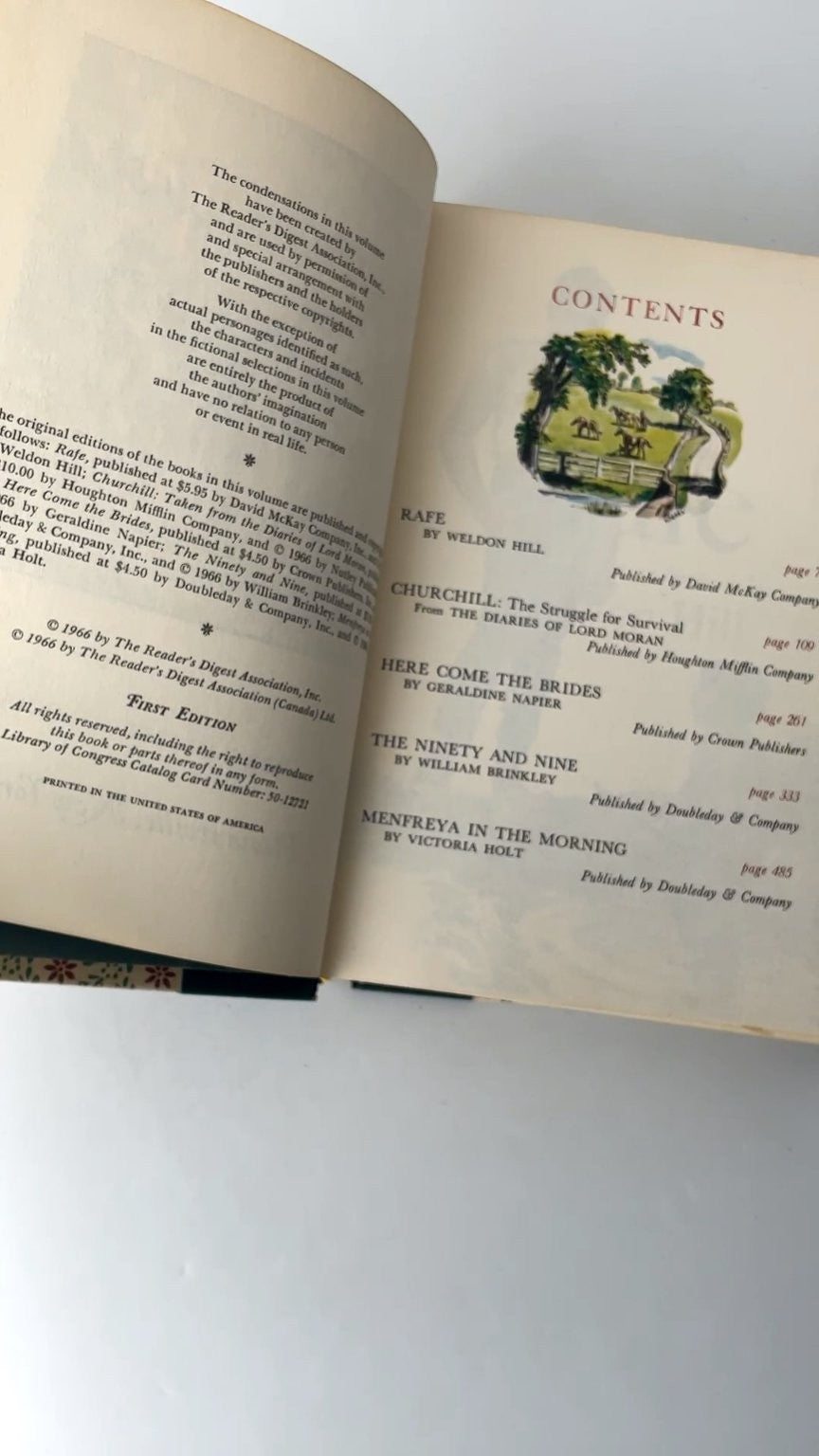 Reader's Digest Condensed Books Volume 3 1966 First Edition Multi-Author