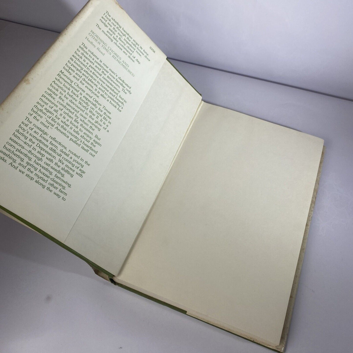 Morning Chores and Other Times Remembered - Hadley Read 1978 Hardcover Memoir