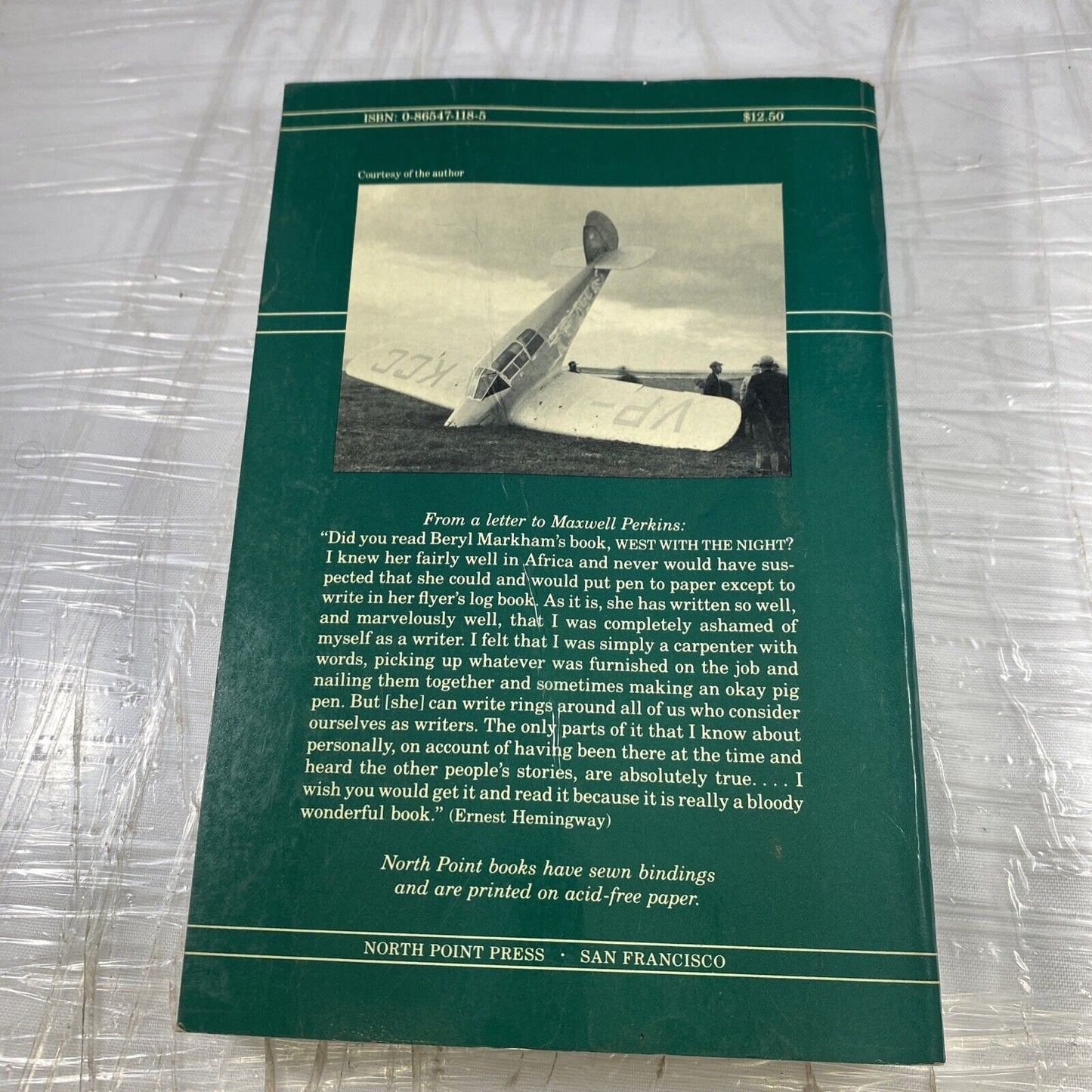 West with the Night by Beryl Markham Softcover Book 1983 Women Biography
