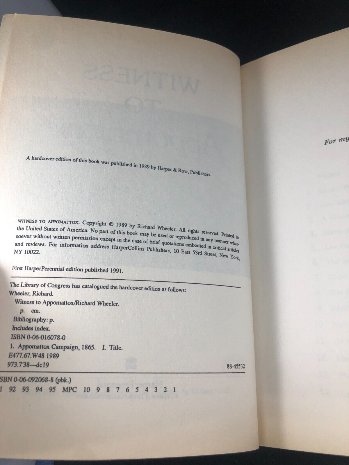 Richard Wheeler WITNESS TO APPOMATTOX 1st Harper Perrinial Ed. PPBK