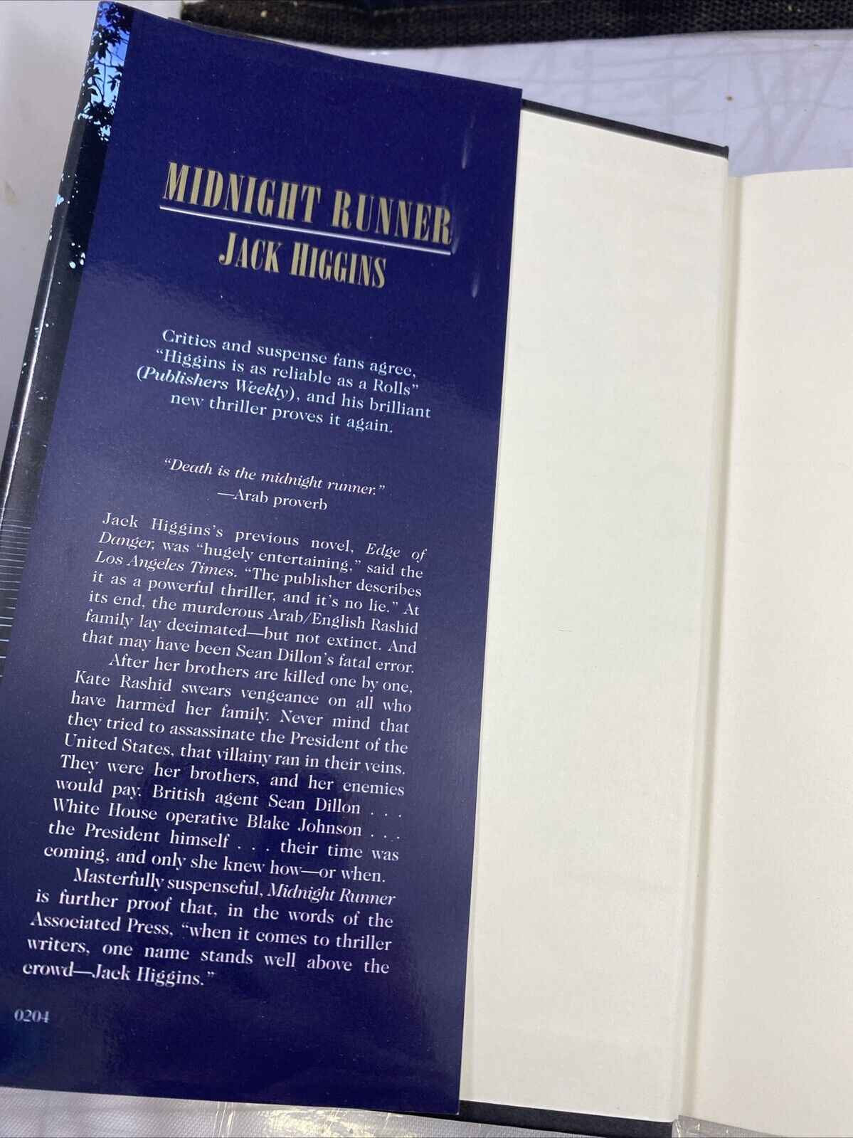 Midnight Runner - Hardcover By Higgins, Jack - VERY GOOD