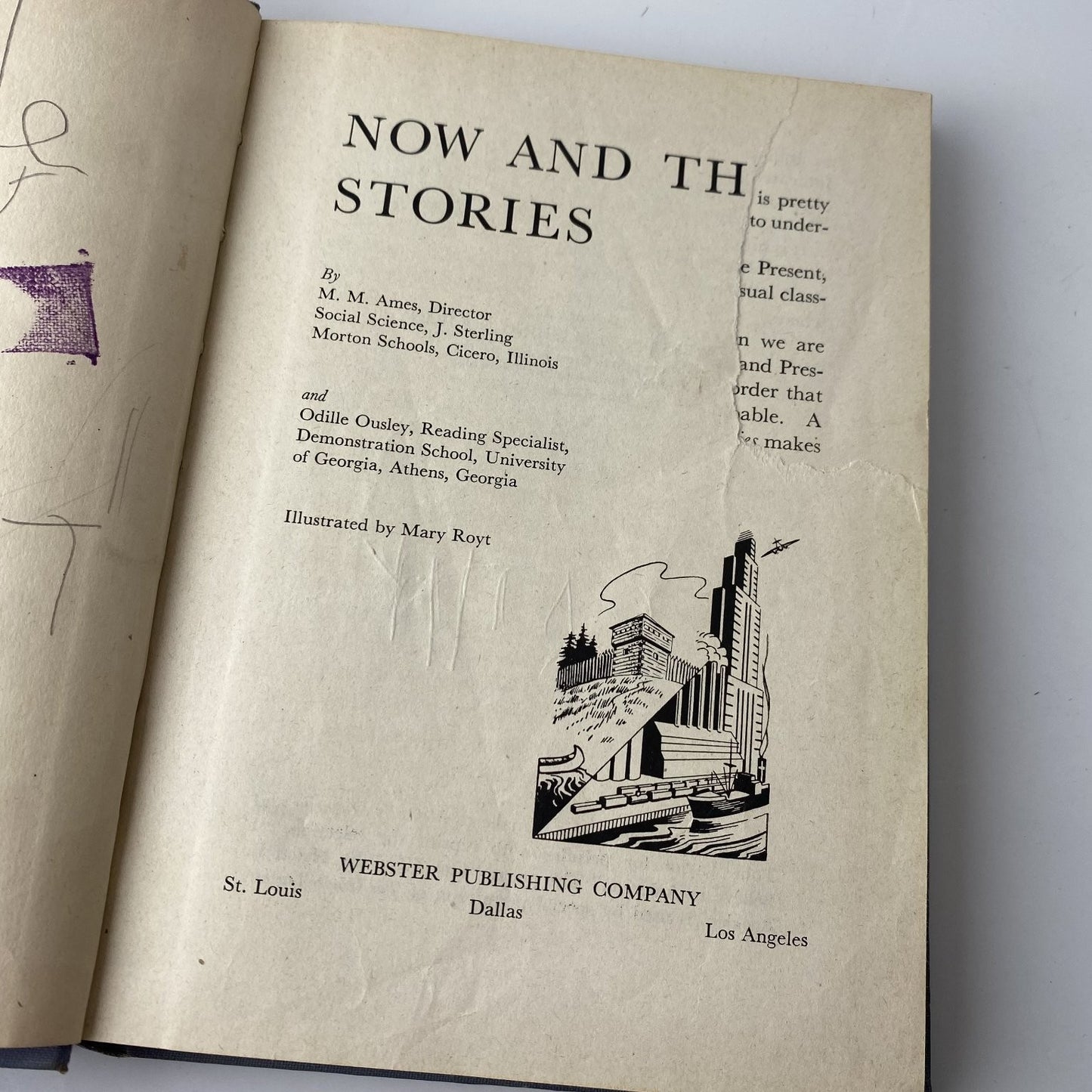 Now and Then Stories Ames Ousley 1945 Illustrated Children's Classic Webster