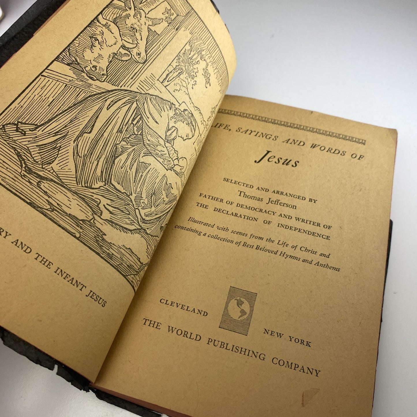 Vintage 1940 Book Life Sayings and Words of Jesus W/ Dried Flowers Christian