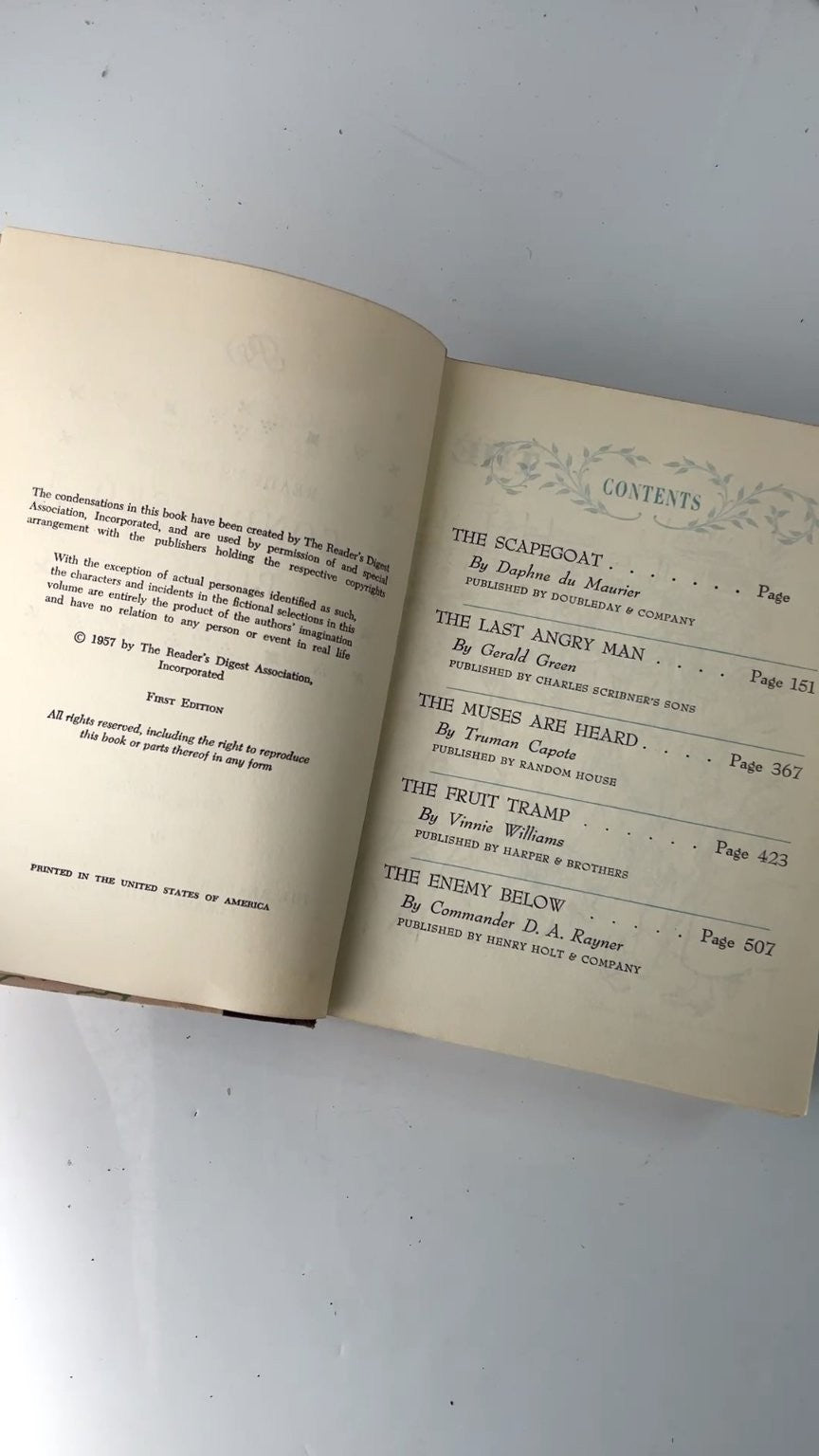 Reader's Digest Condensed Books Volume 2 1957 First Edition Compilation