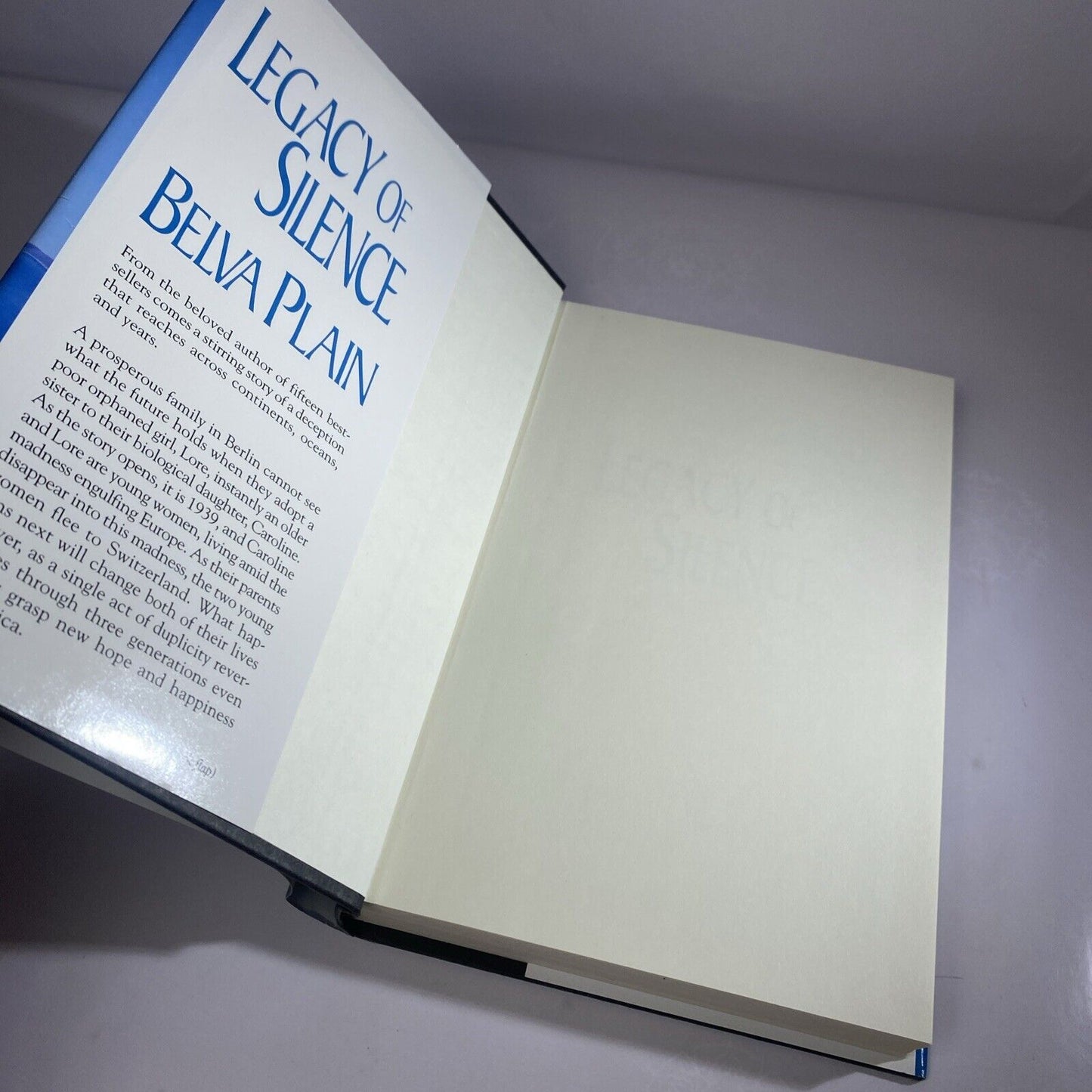 Legacy of Silence - 9780385316897, Belva Plain, hardcover Book Club Ed