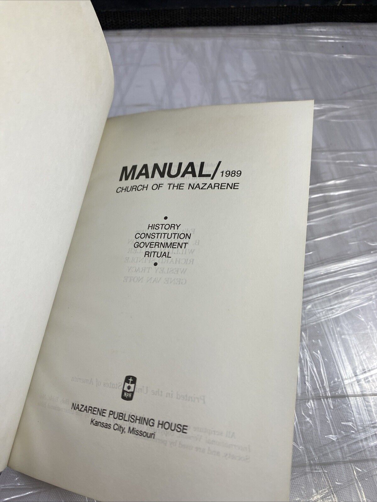 1989 Manual, Church of the Nazarene Christian Ritual Guidebook Kansas City Print
