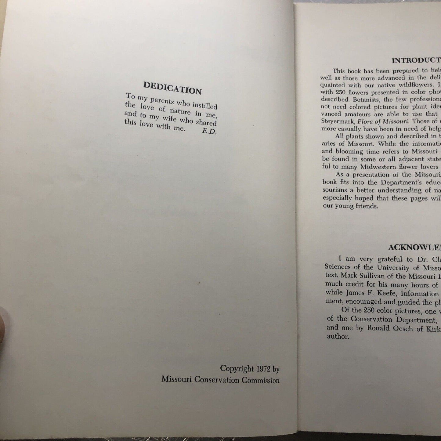 MISSOURI FLOWERS By Edgar Denison ~ 1972 Trade Paperback Flower Identification